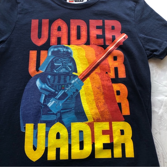 Lego Star Wars Boys Size M Blue T-Shirt Vader Graphic Design Short Sleeves Top - Picture 9 of 12
